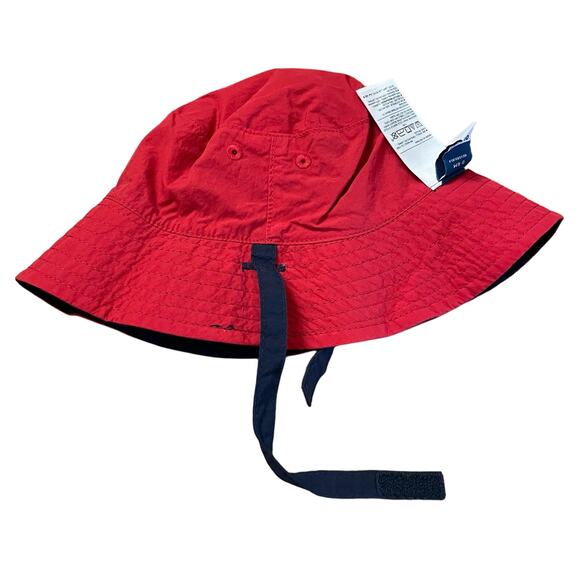 Old Navy Bucket Hat Reversible Navy Blue Red Summer Memorial Day 4th of July 0-6 - Picture 4 of 6